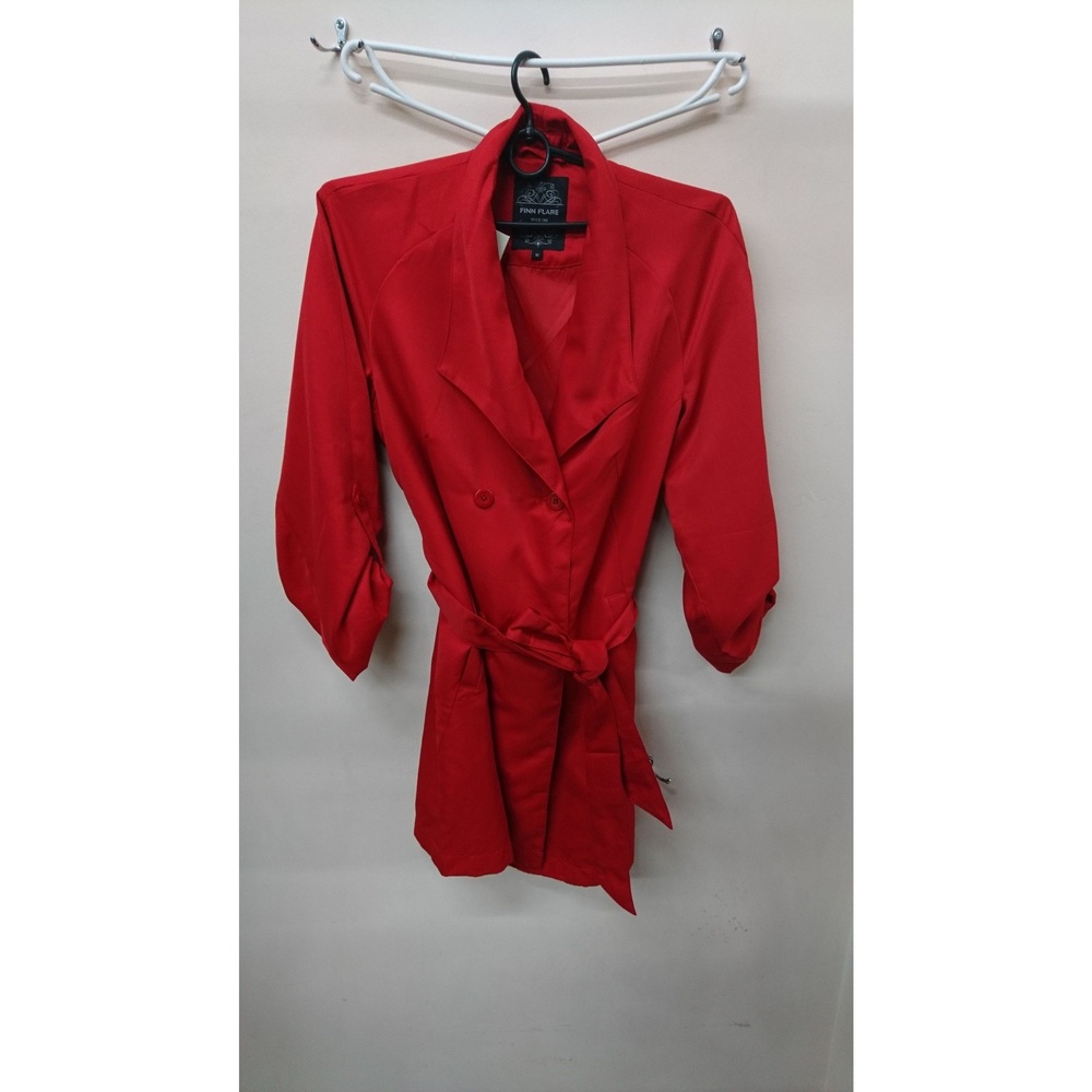 Blazer Dress Women's Red EUC Double-breasted, Tie-waist